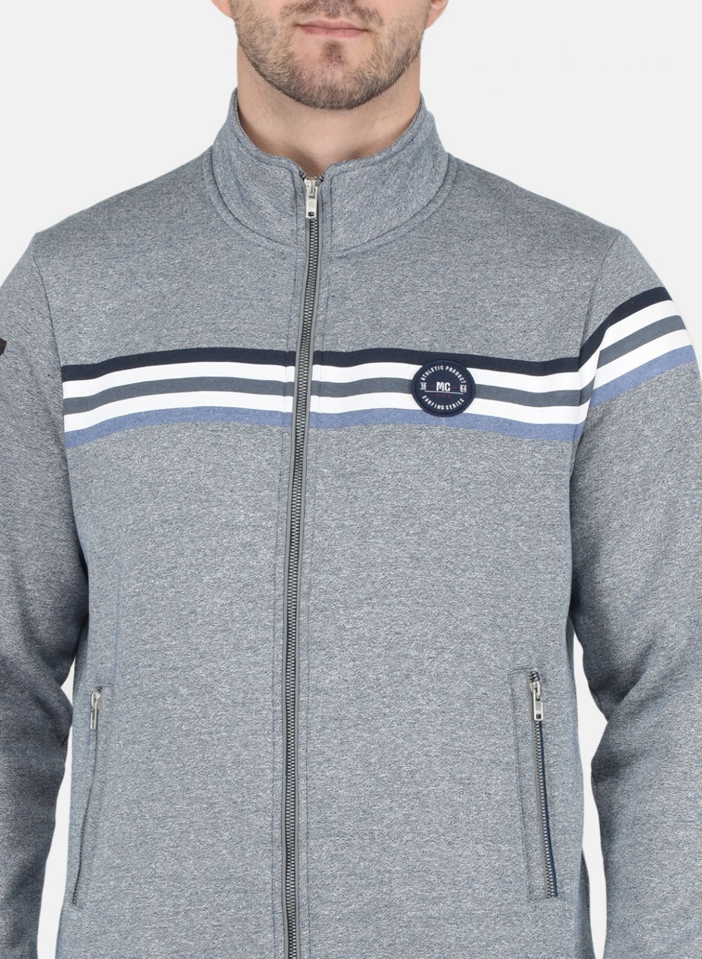 Men Blue Printed Sweatshirt - Image 5