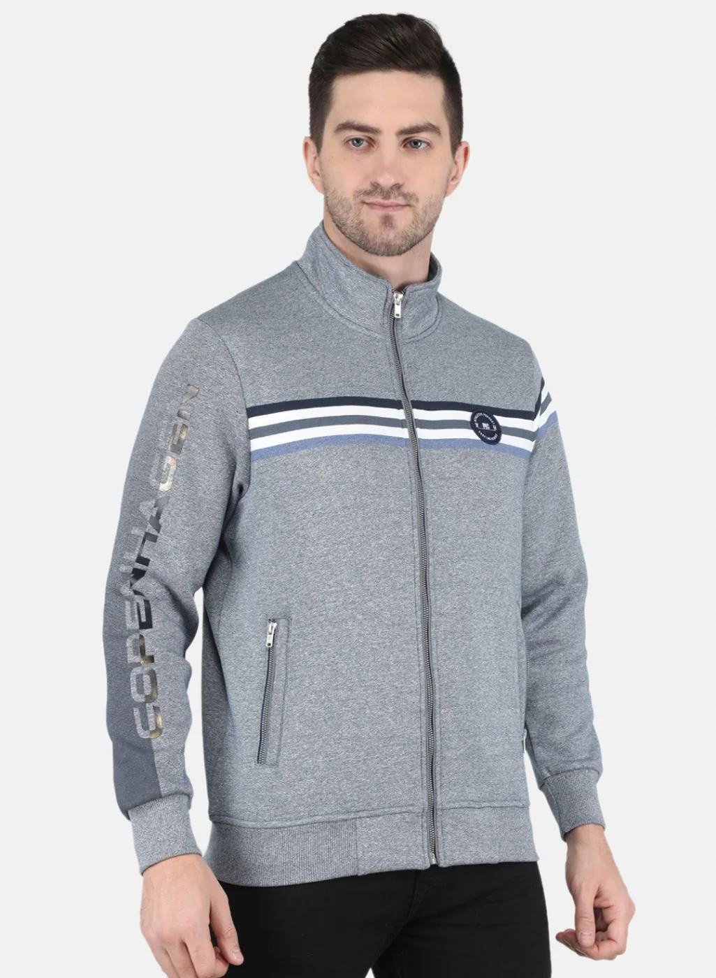 Men Blue Printed Sweatshirt - Image 6