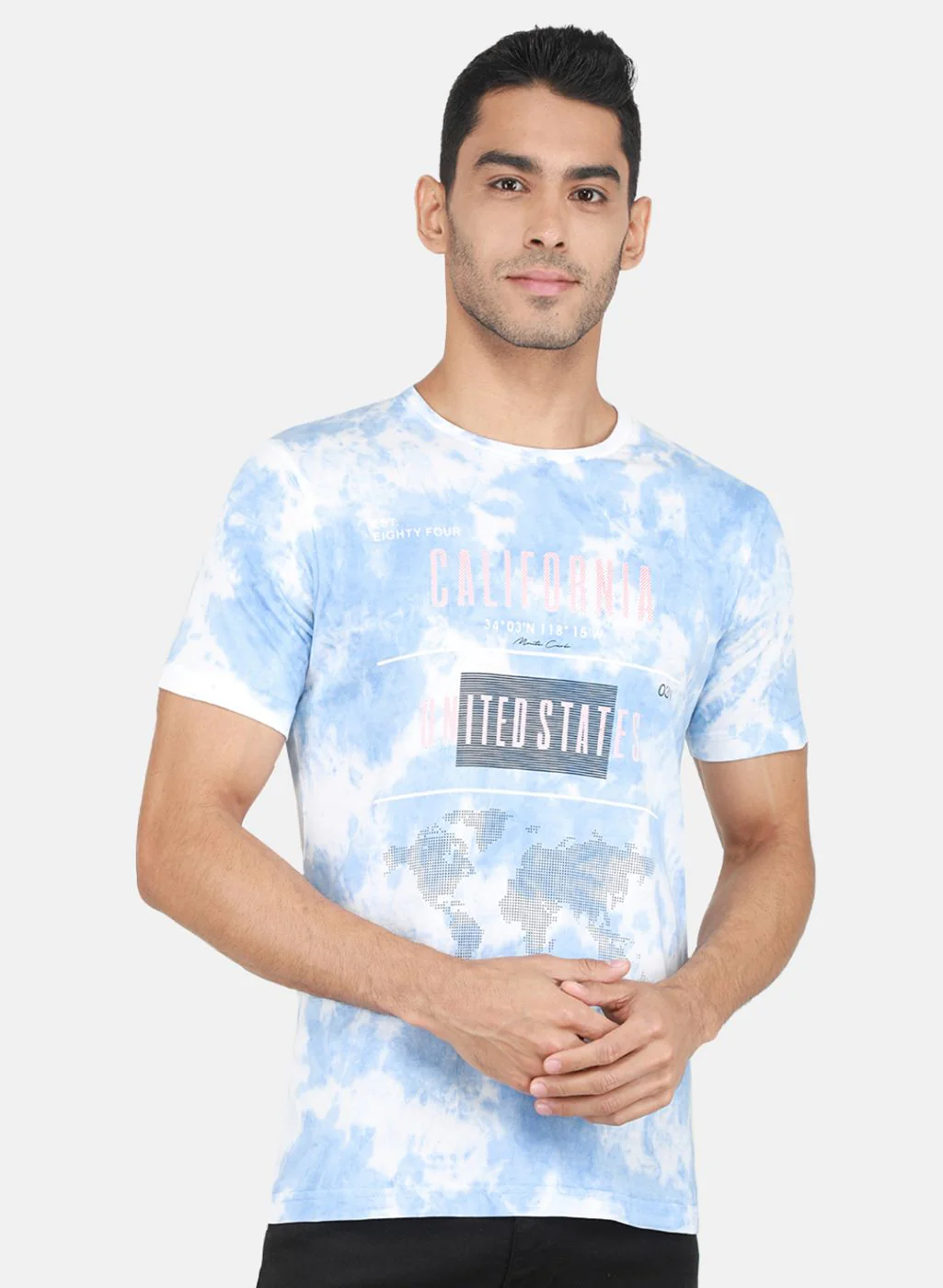 Men Blue Printed T-Shirt