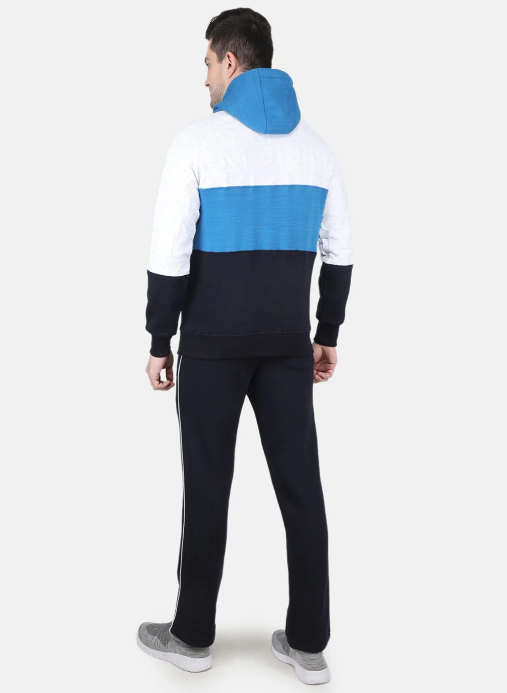 Men Blue Printed Tracksuit - Image 3