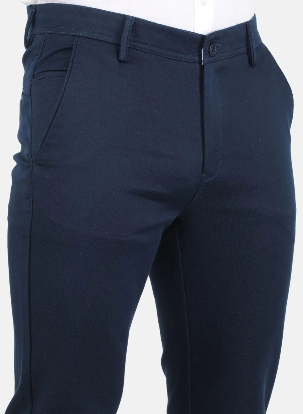 Men Blue Slim Fit Trouser - Image 5