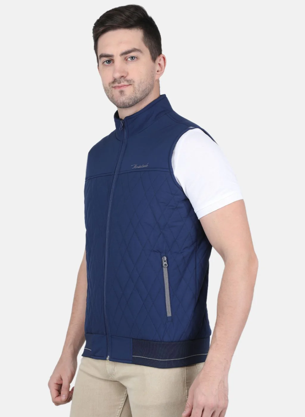 Men Blue Solid Jacket - Image 2