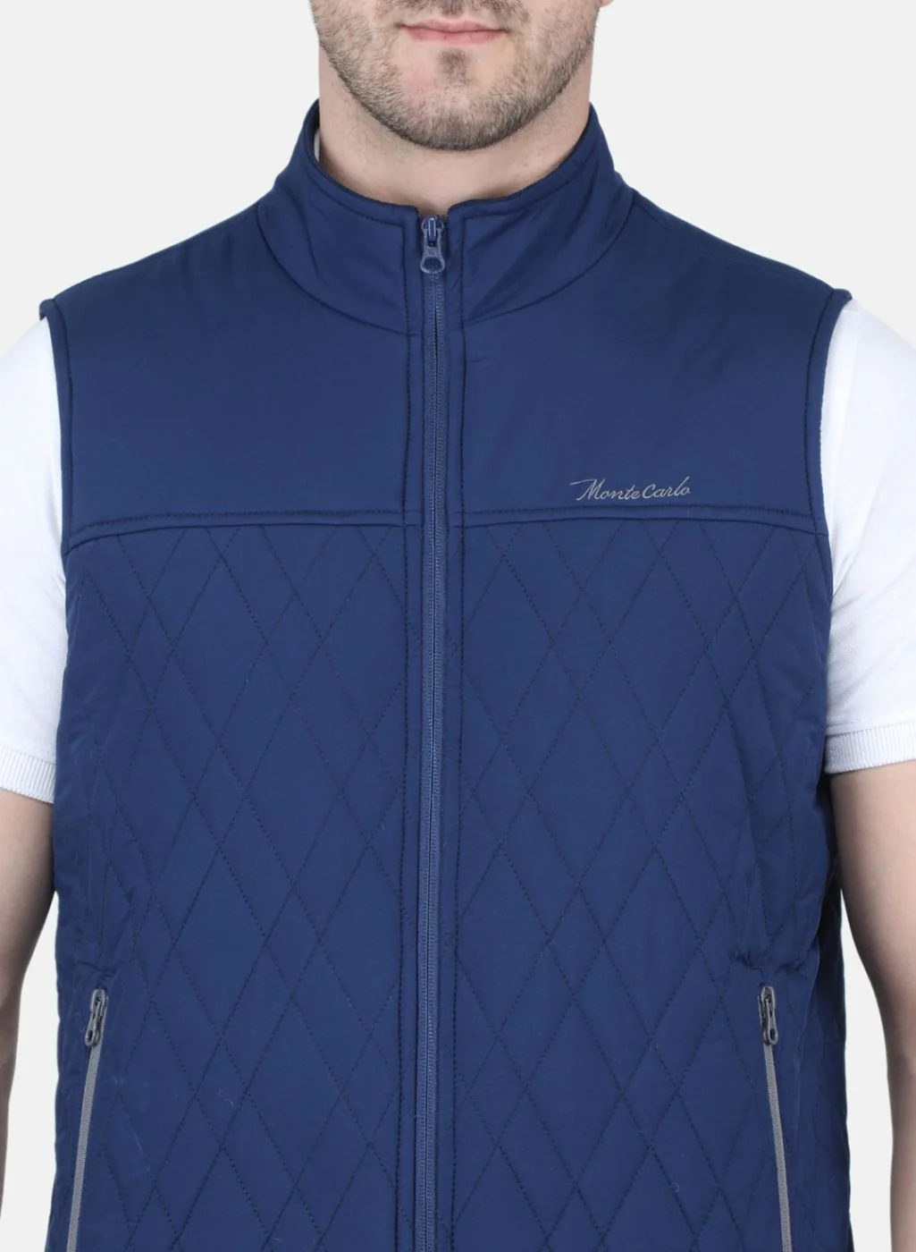 Men Blue Solid Jacket - Image 5