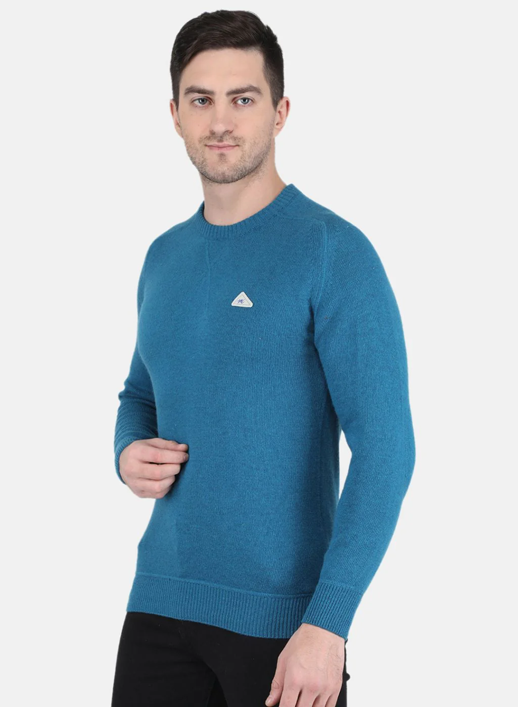 Men Blue Solid Pullover - Image 2