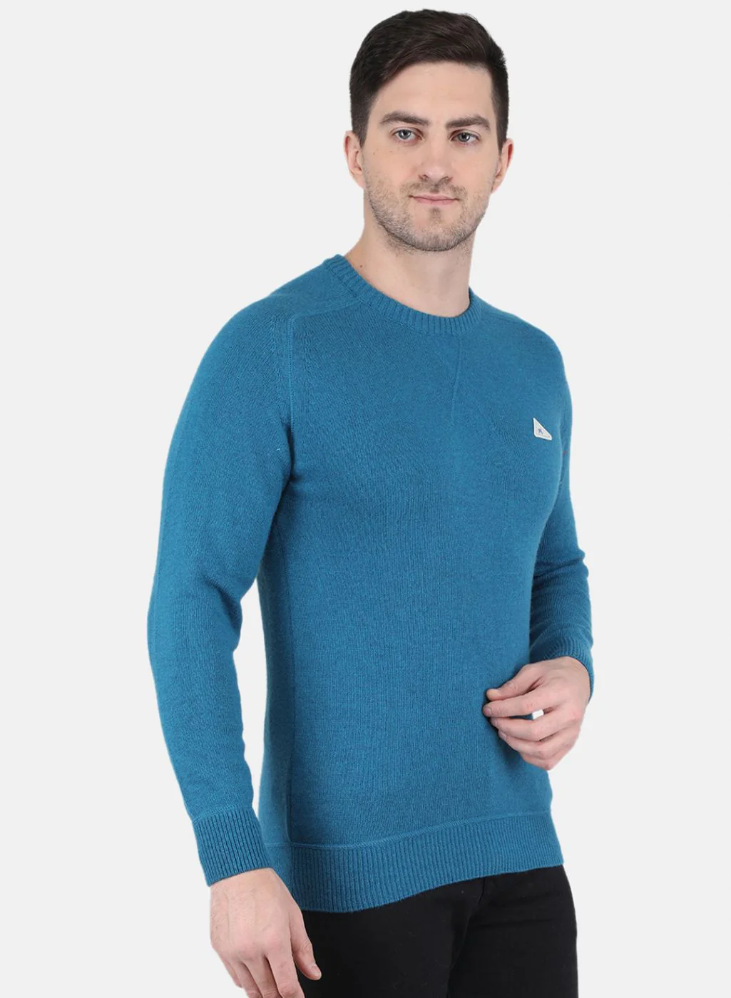 Men Blue Solid Pullover - Image 6