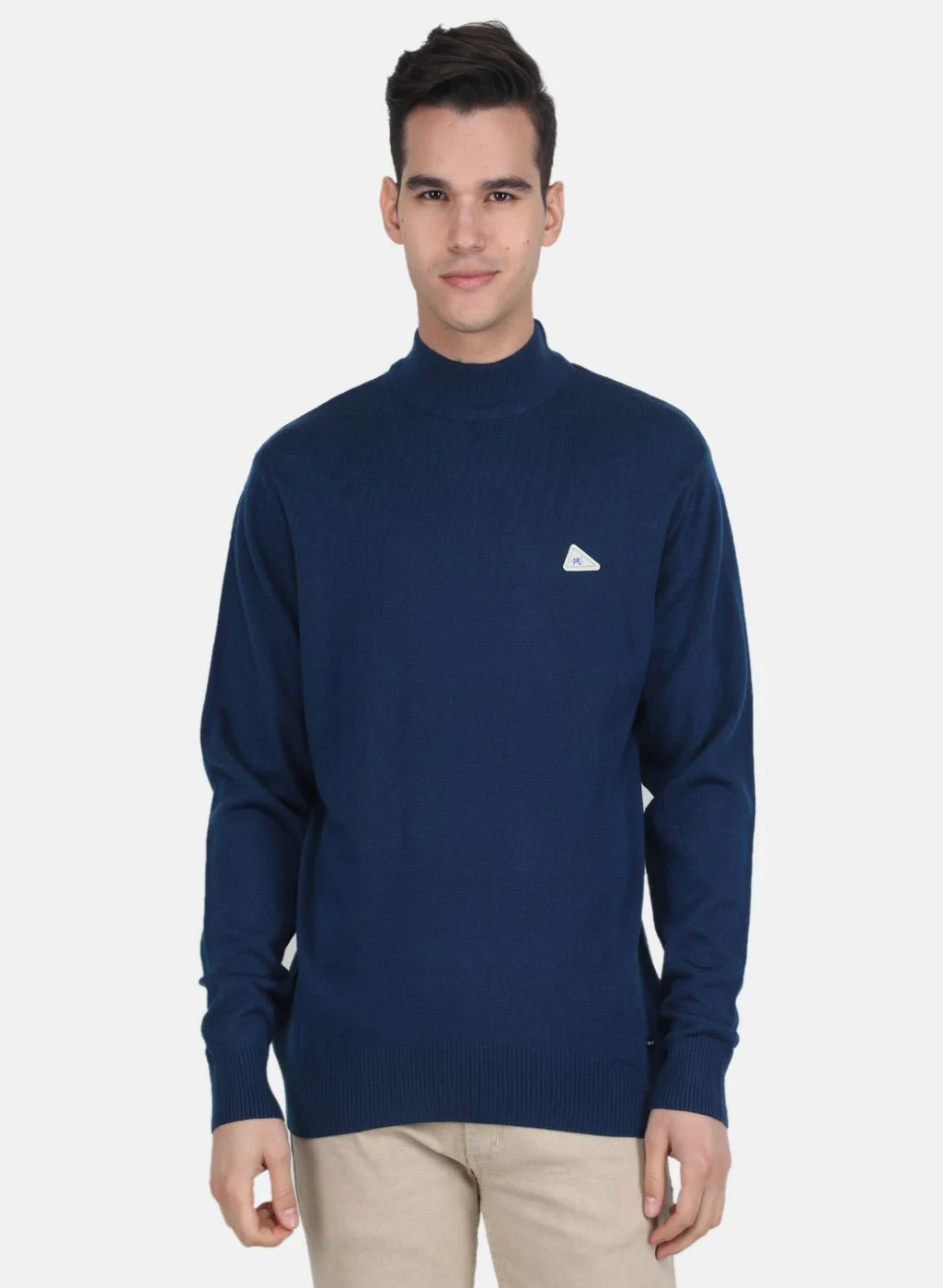 Men Blue Solid Pullover