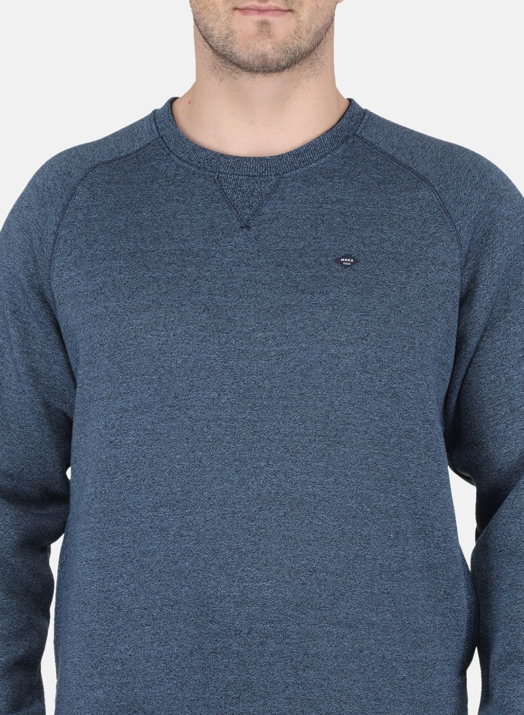 Men Blue Solid Sweatshirt - Image 5