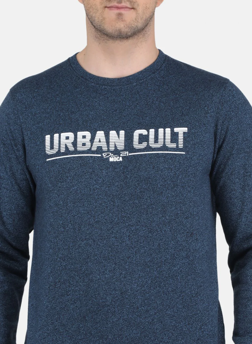 Men Blue Solid Sweatshirt - Image 5