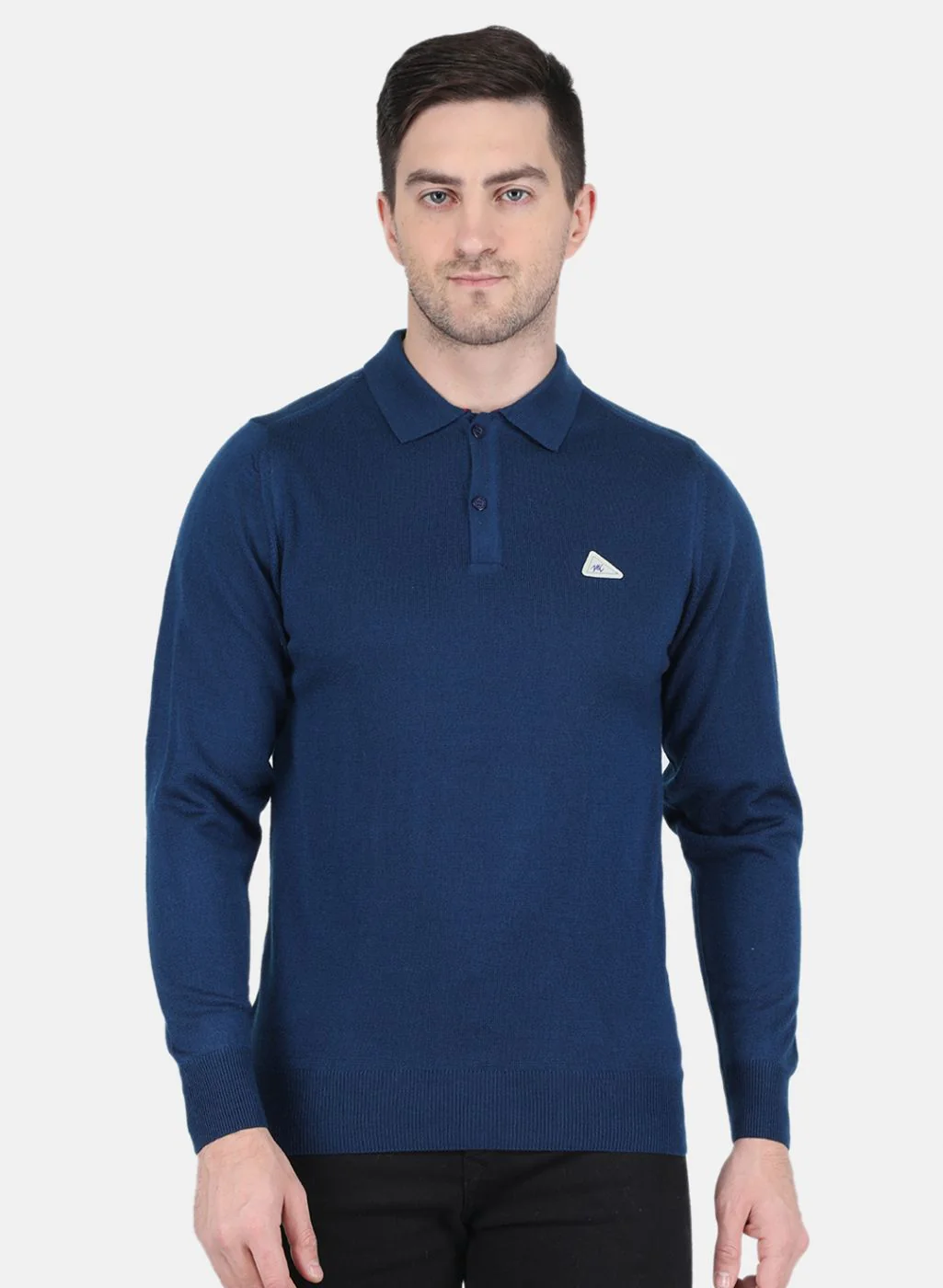 Men Blue Solid T-Shirt