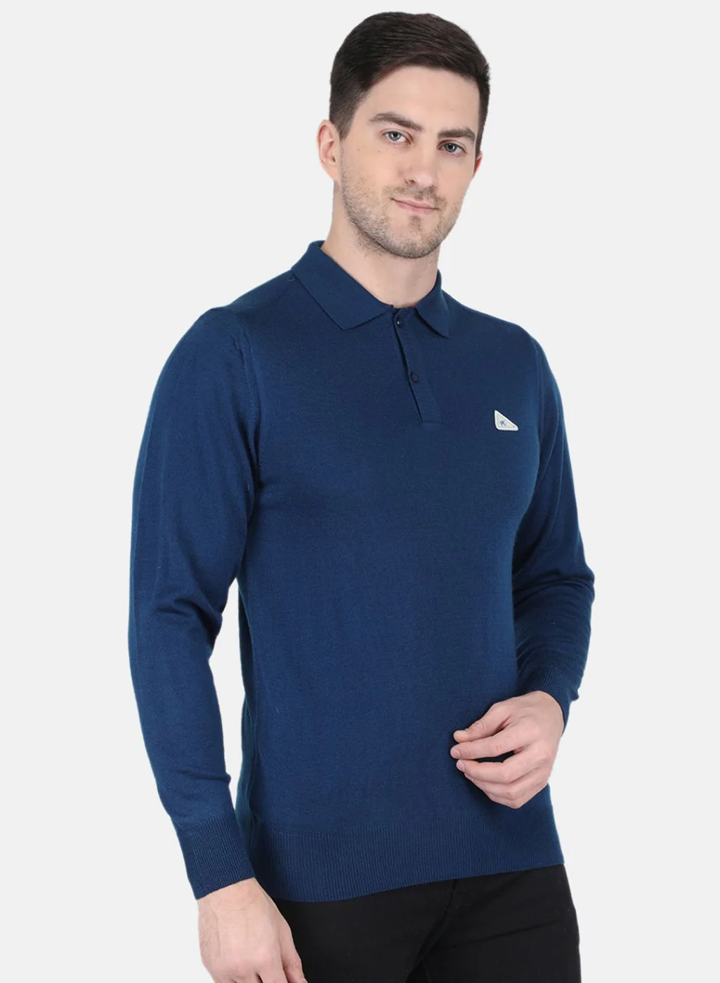 Men Blue Solid T-Shirt - Image 6