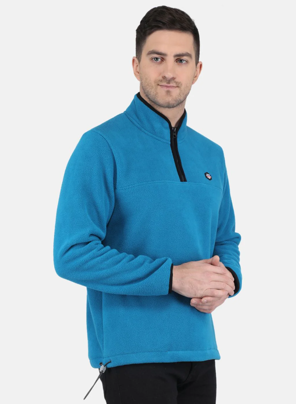 Men Blue Solid T-Shirt - Image 6