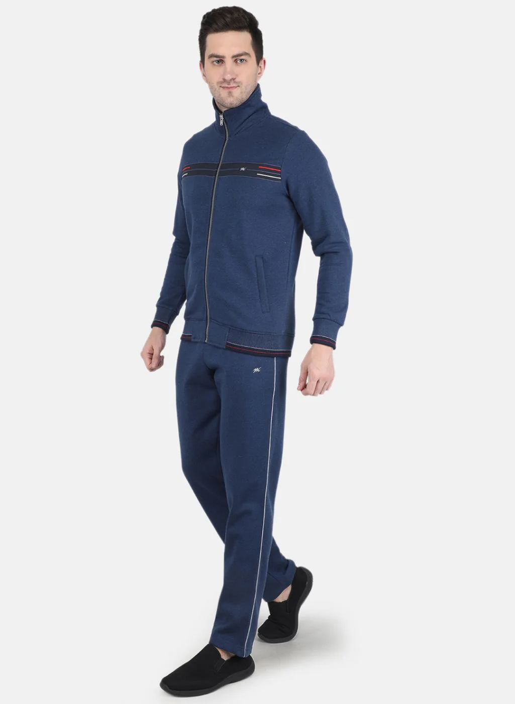 Men Blue Solid Tracksuit - Image 2