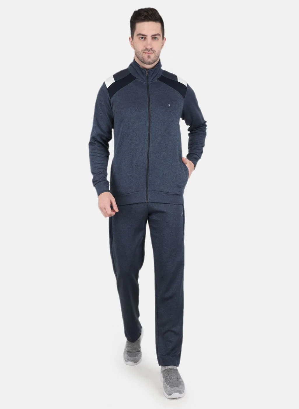 Men Blue Solid Tracksuit