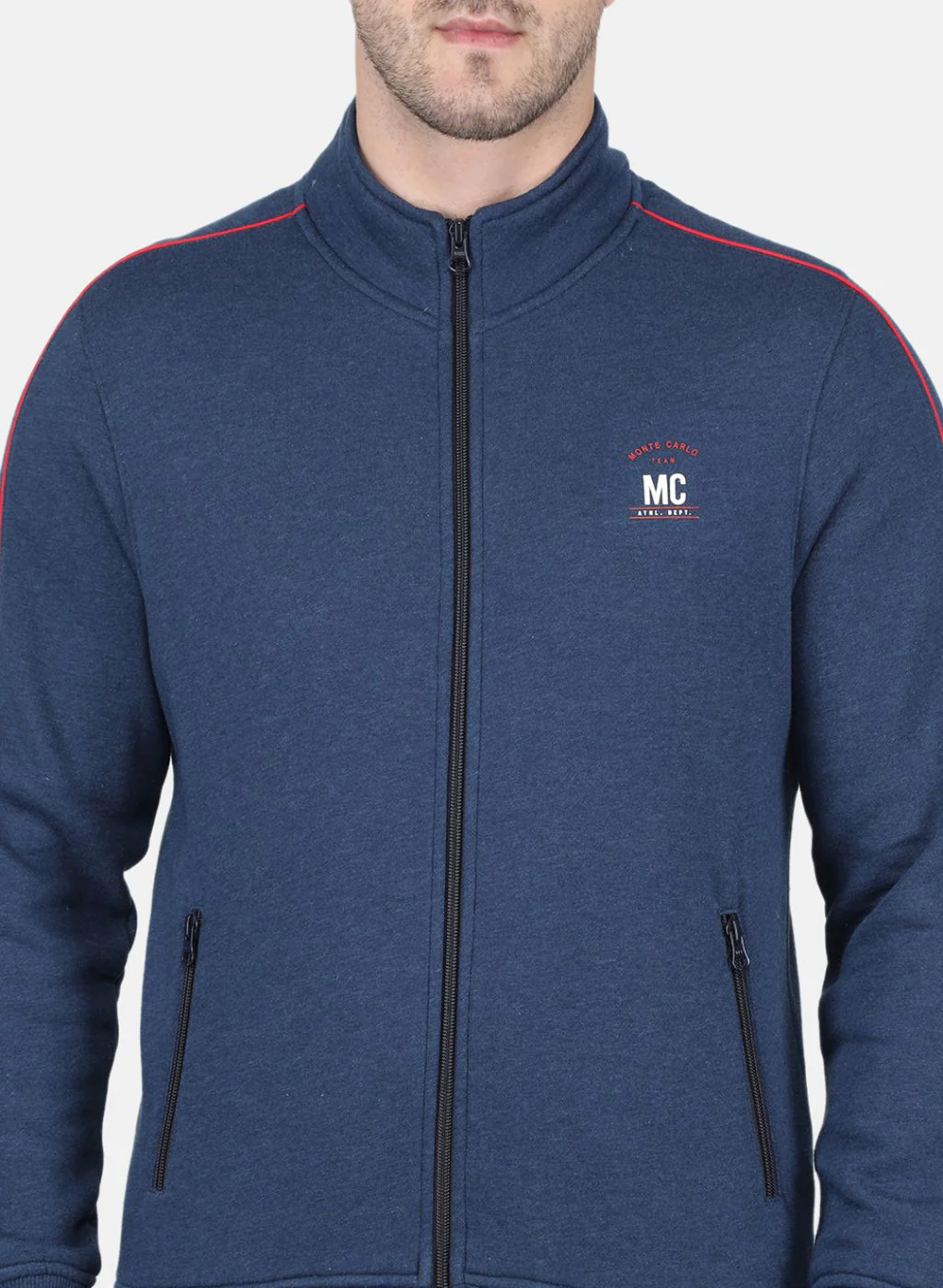 Men Blue Solid Tracksuit - Image 6