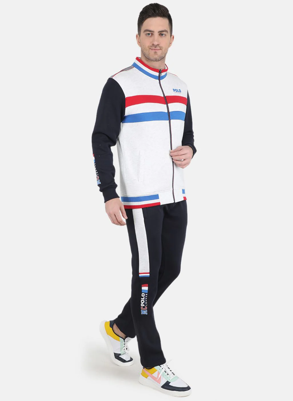 Men Blue Solid Tracksuit - Image 7