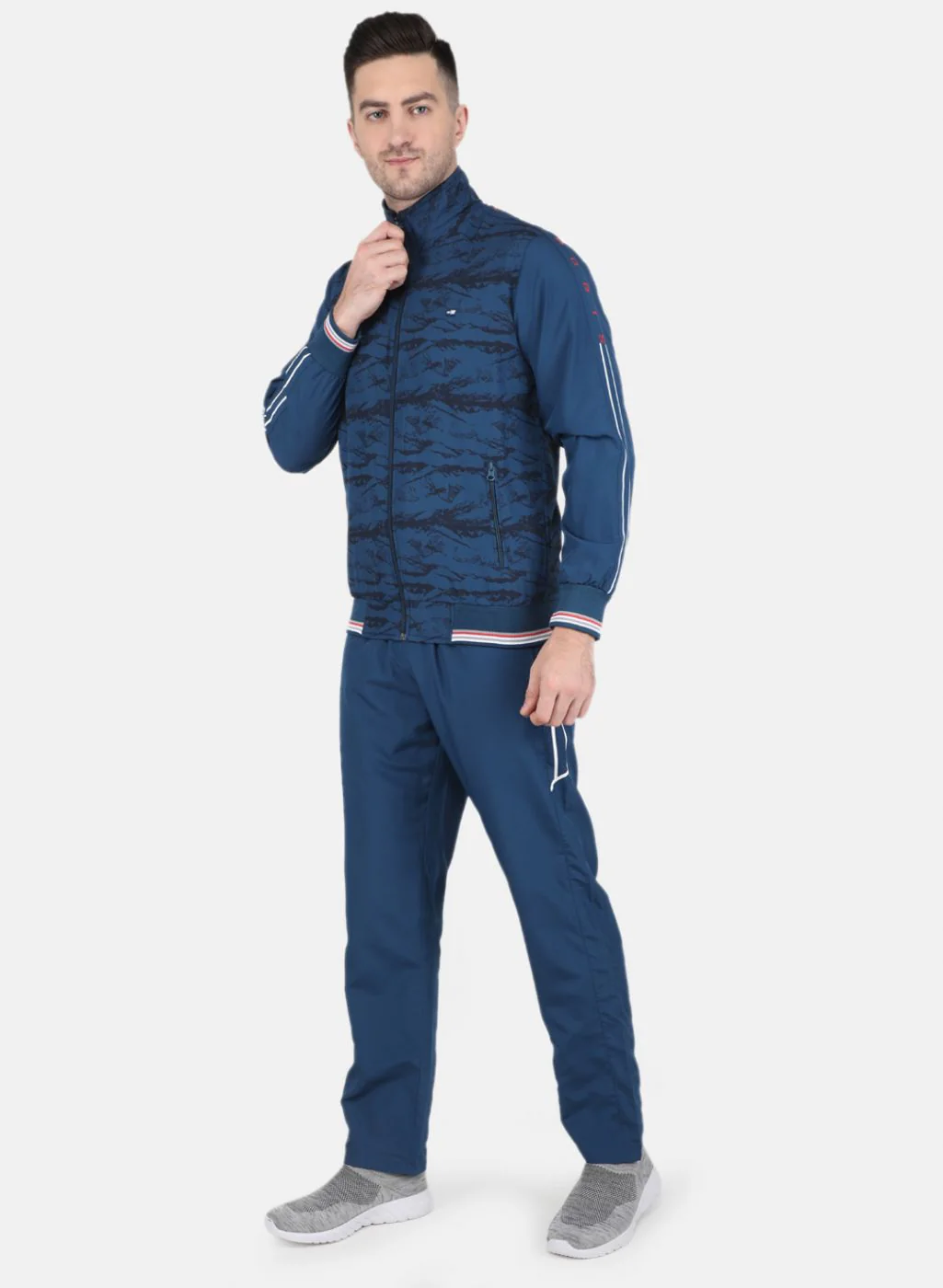 Men Blue Solid Tracksuit - Image 2