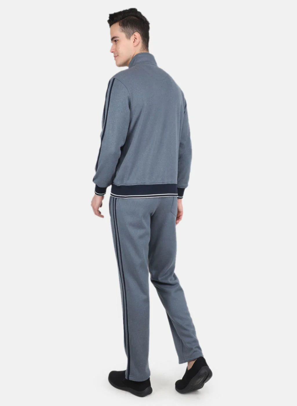 Men Blue Solid Tracksuit - Image 3