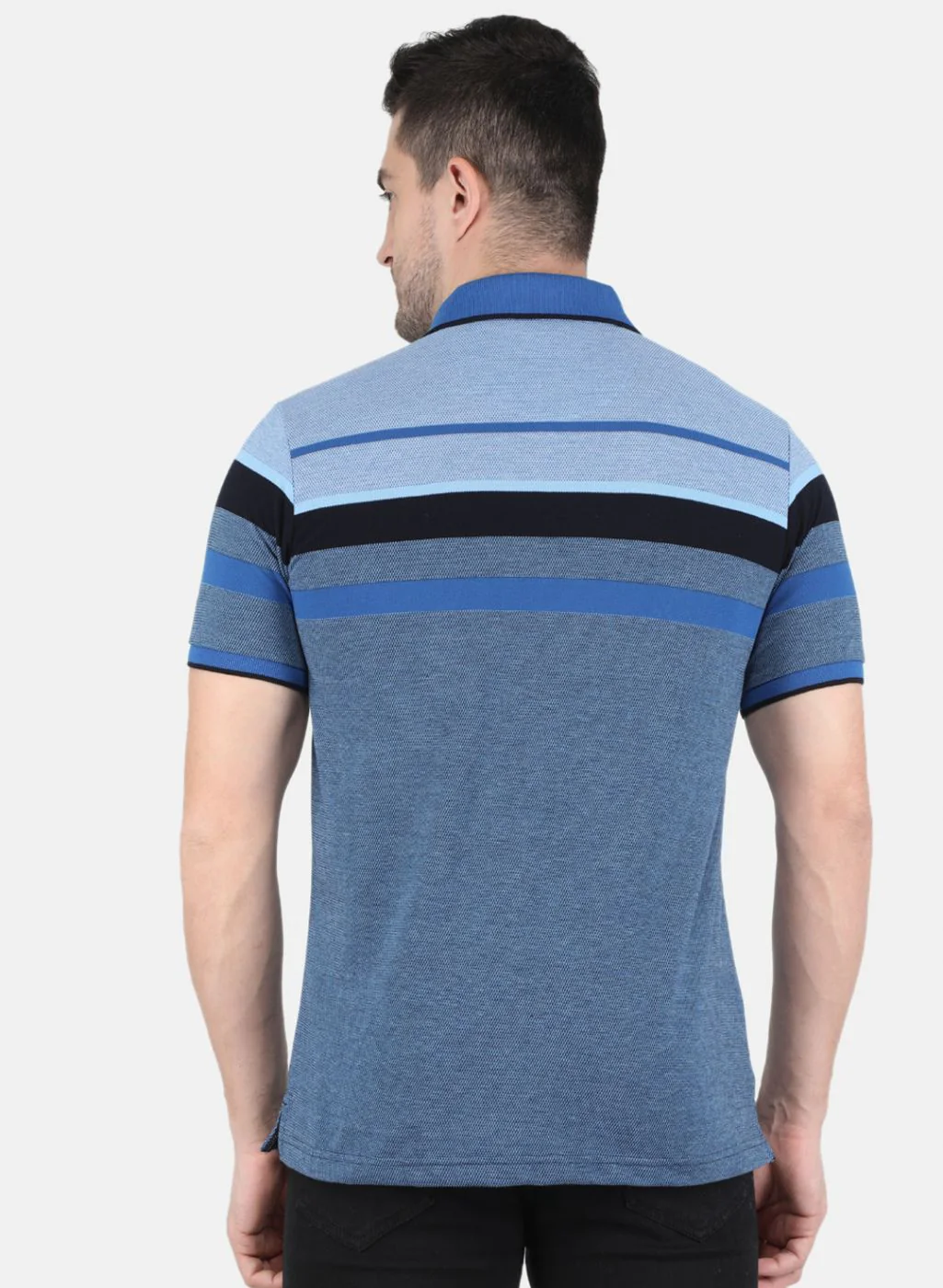 Men Blue Stripe T-Shirt - Image 3
