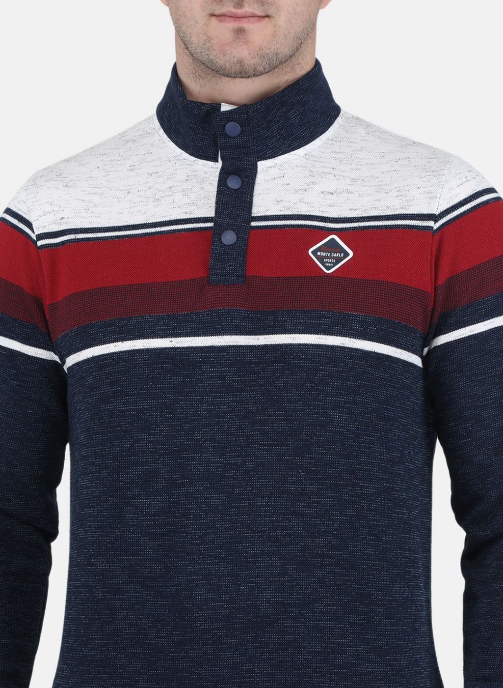 Men Blue Stripe T-Shirt - Image 5