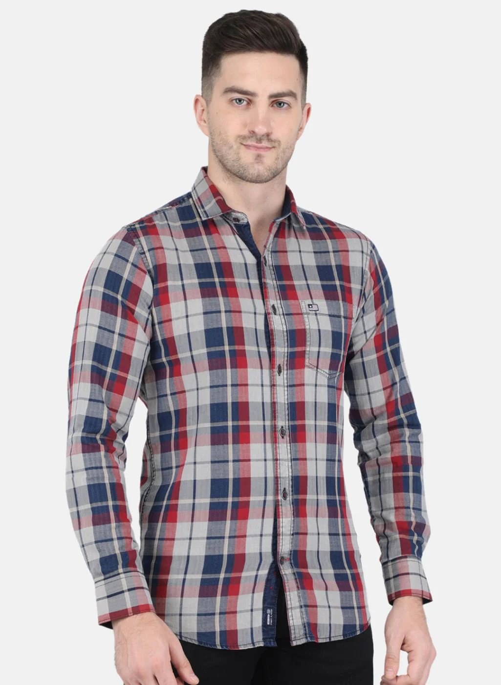 Men Brown Check Shirt - Image 6