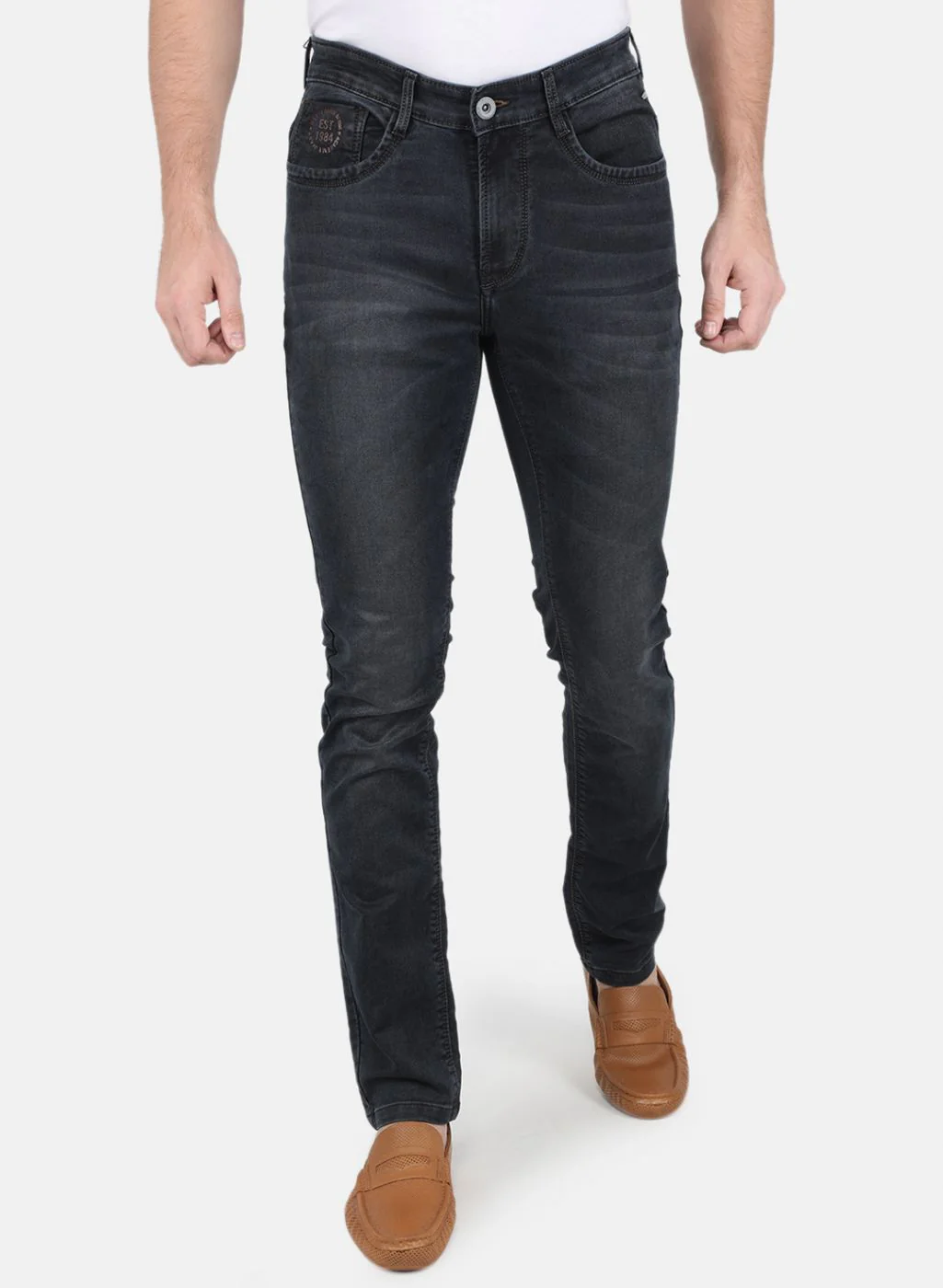 Men Brown NArrow Fit Denim