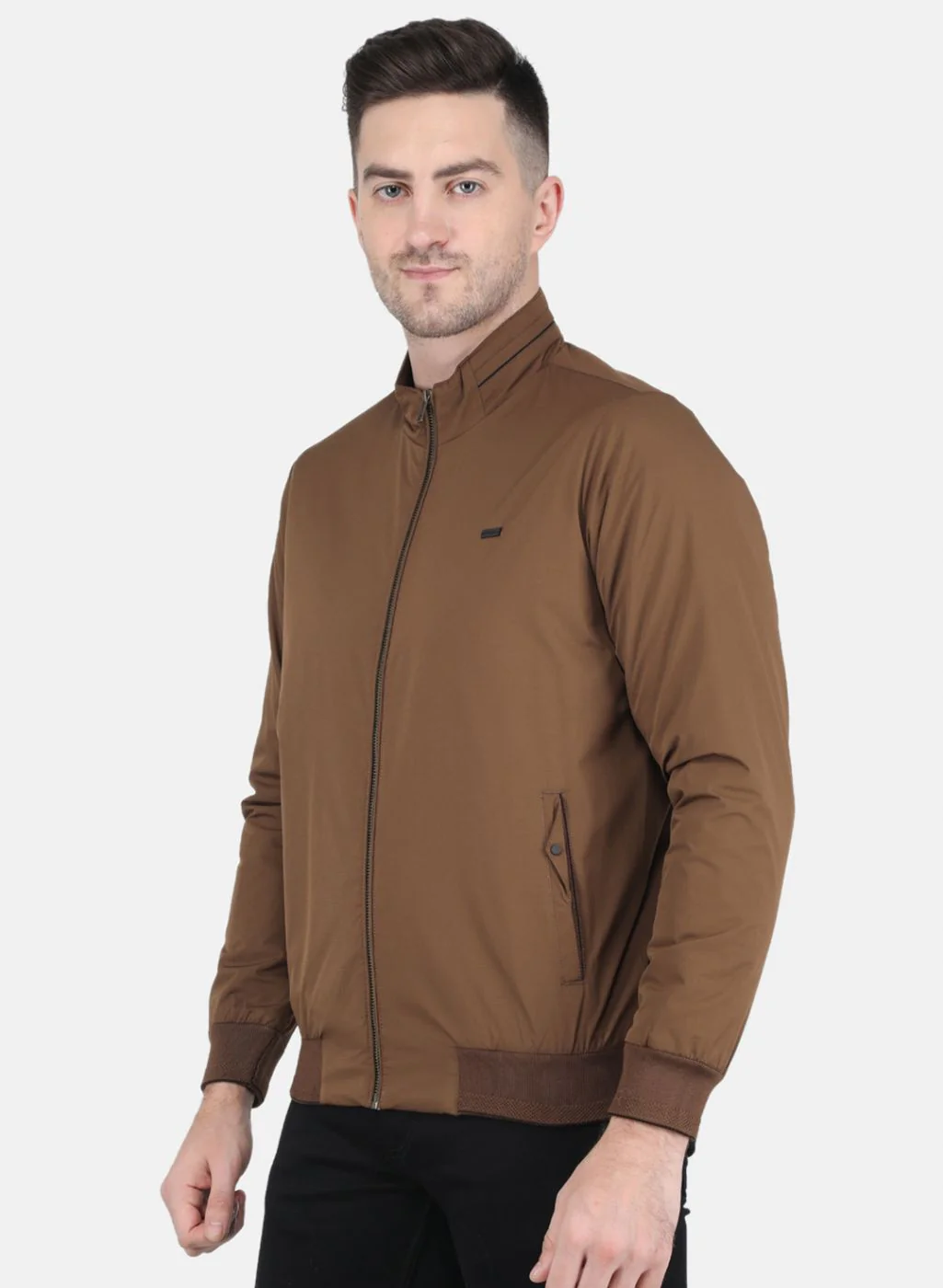 Men Brown Printed Jacket - Image 2