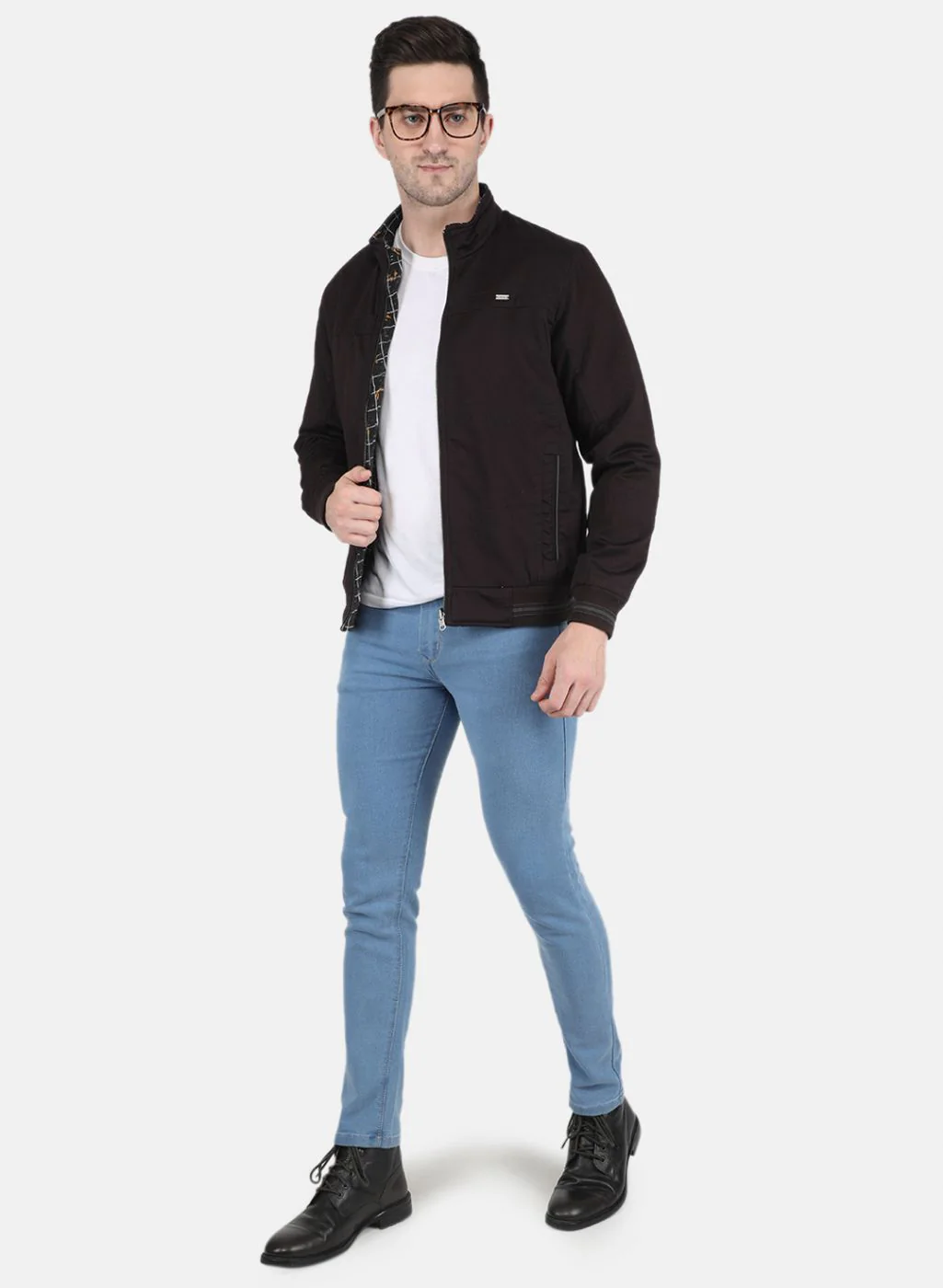 Men Brown Reversible Printed Jacket - Image 4