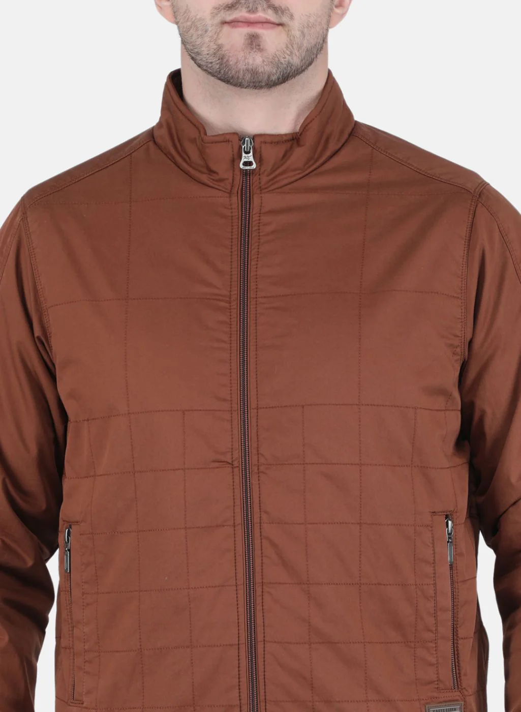 Men Brown Solid Jacket - Image 5