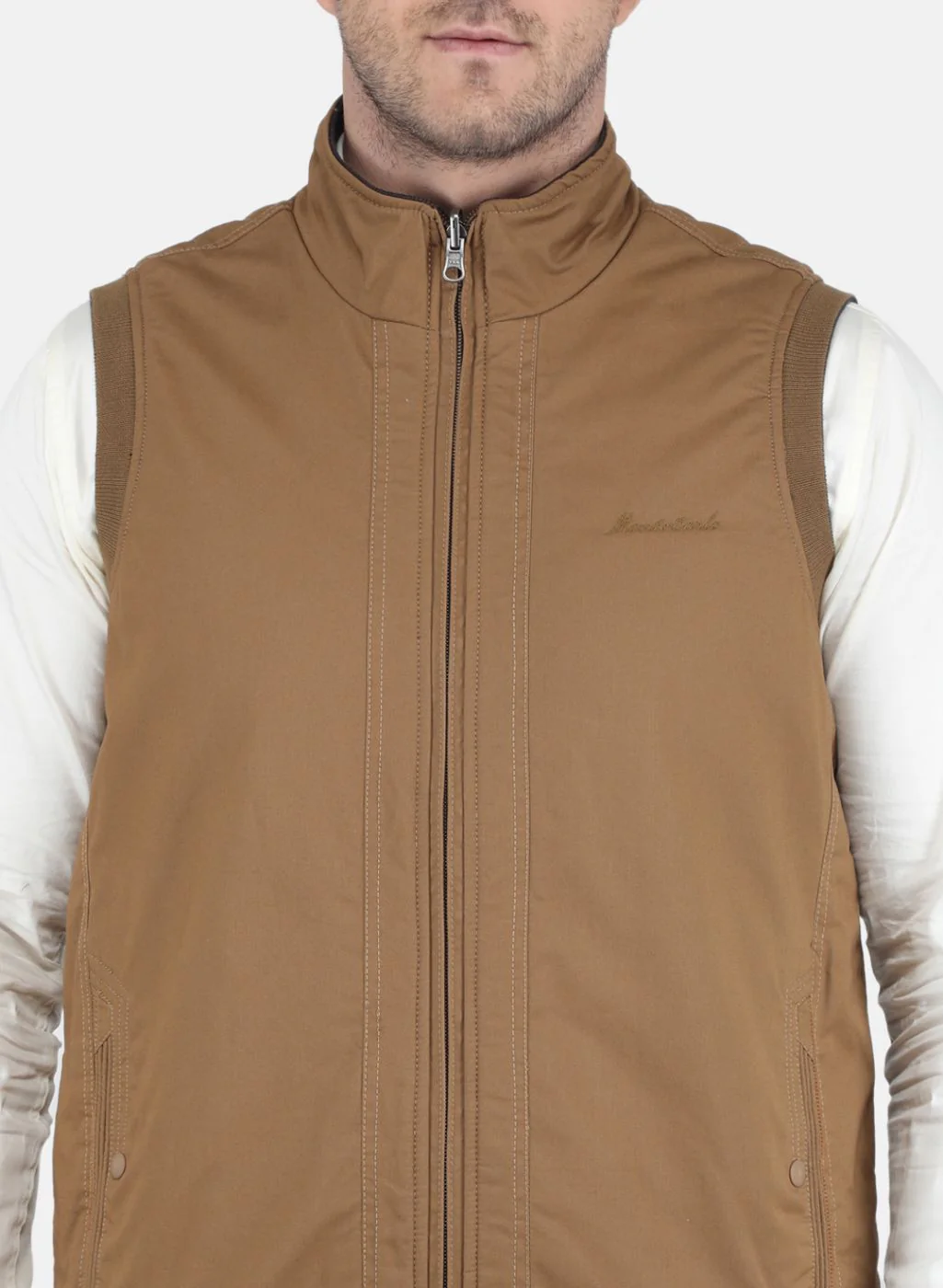 Men Brown Solid Jacket - Image 5