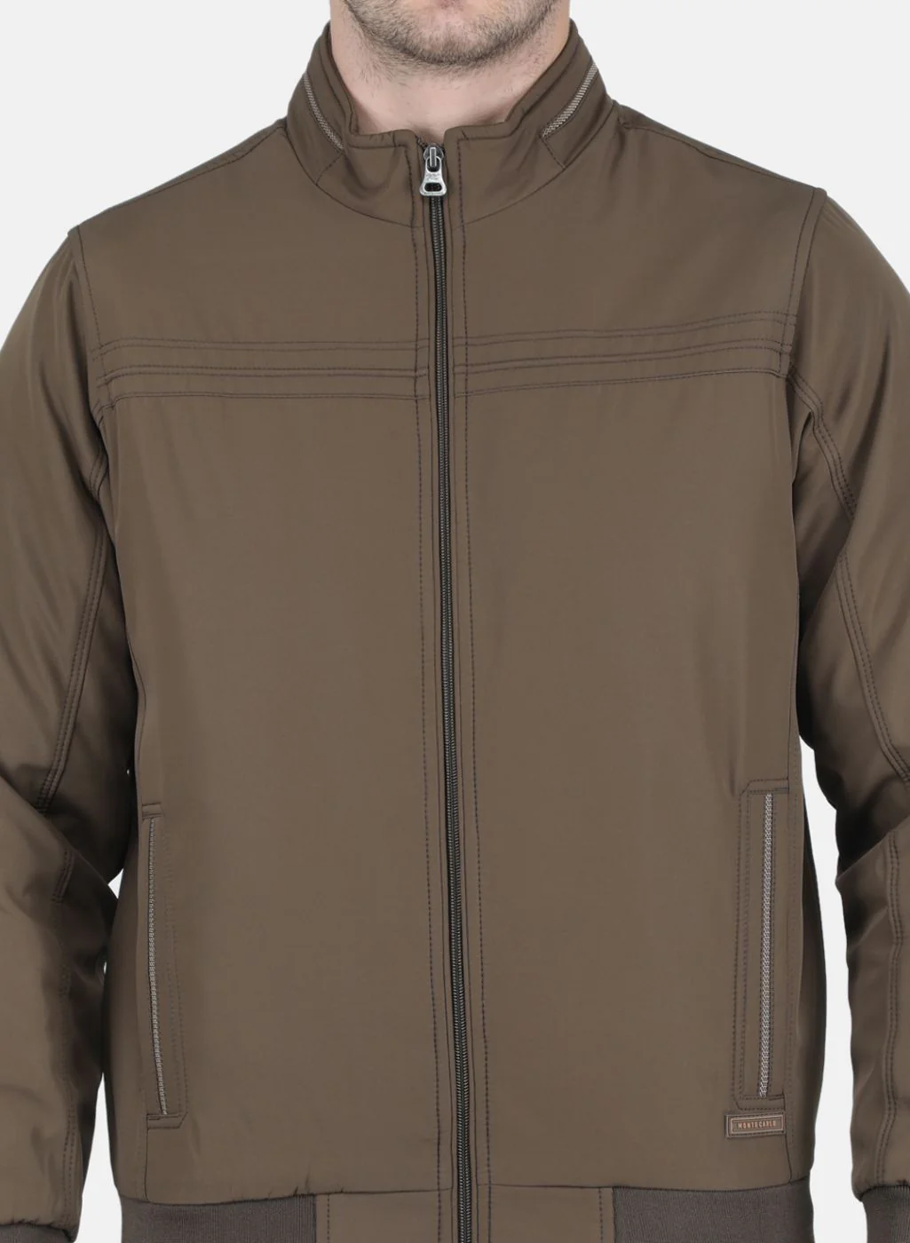 Men Brown Solid Jacket - Image 5