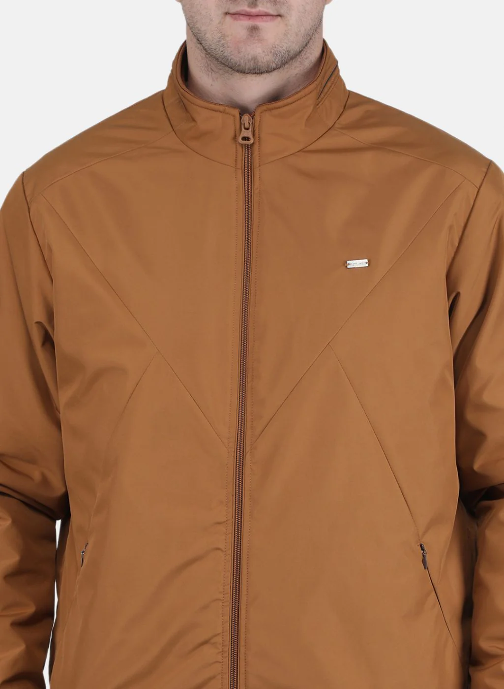Men Brown Solid Jacket - Image 5