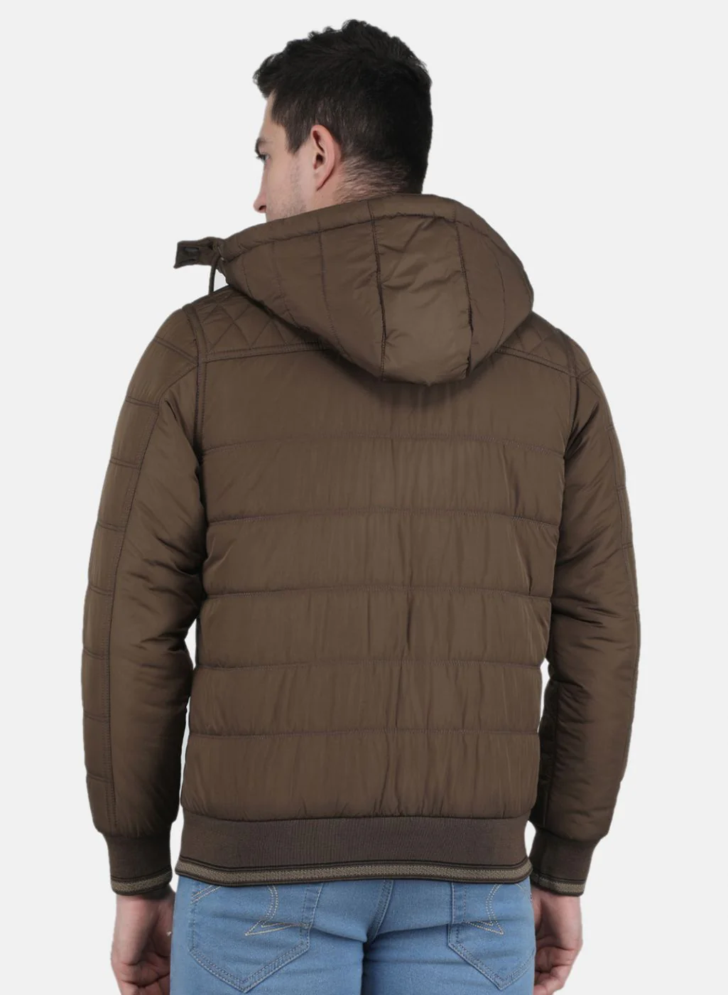 Men Brown Solid Jacket - Image 3