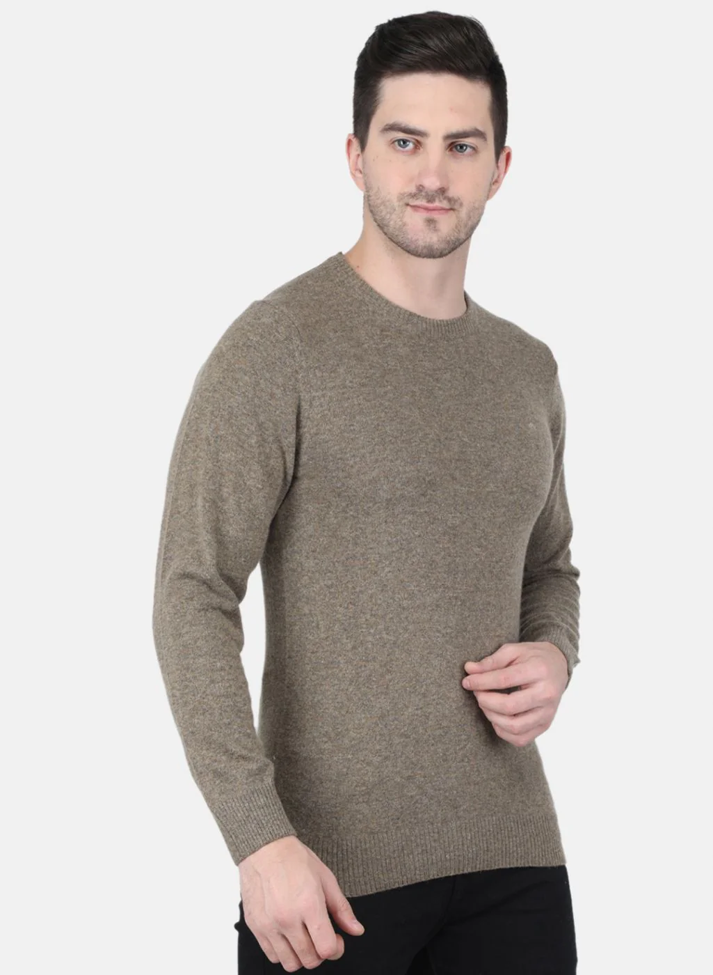 Men Brown Solid Pullover - Image 6