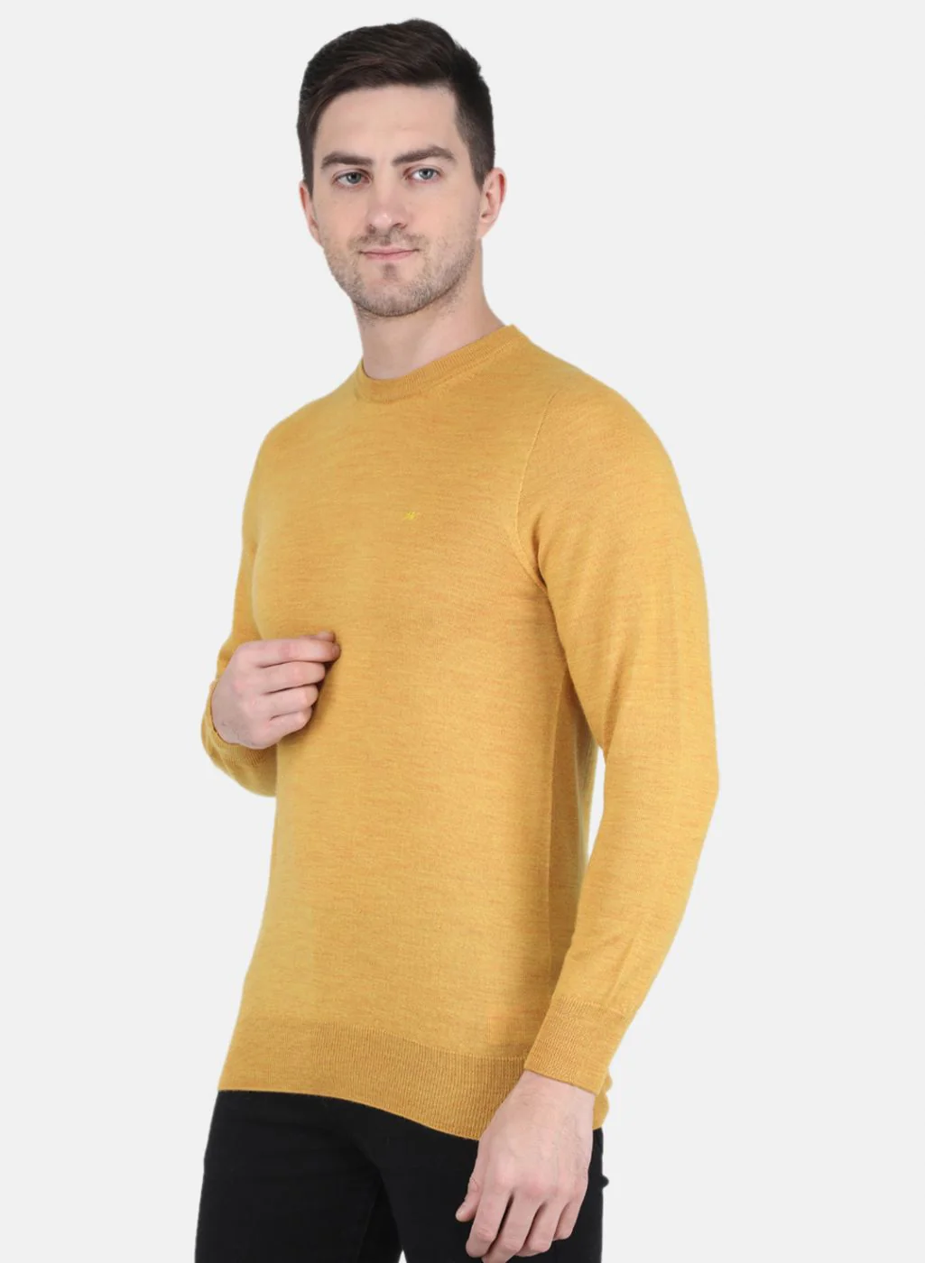 Men Brown Solid Pullover - Image 2