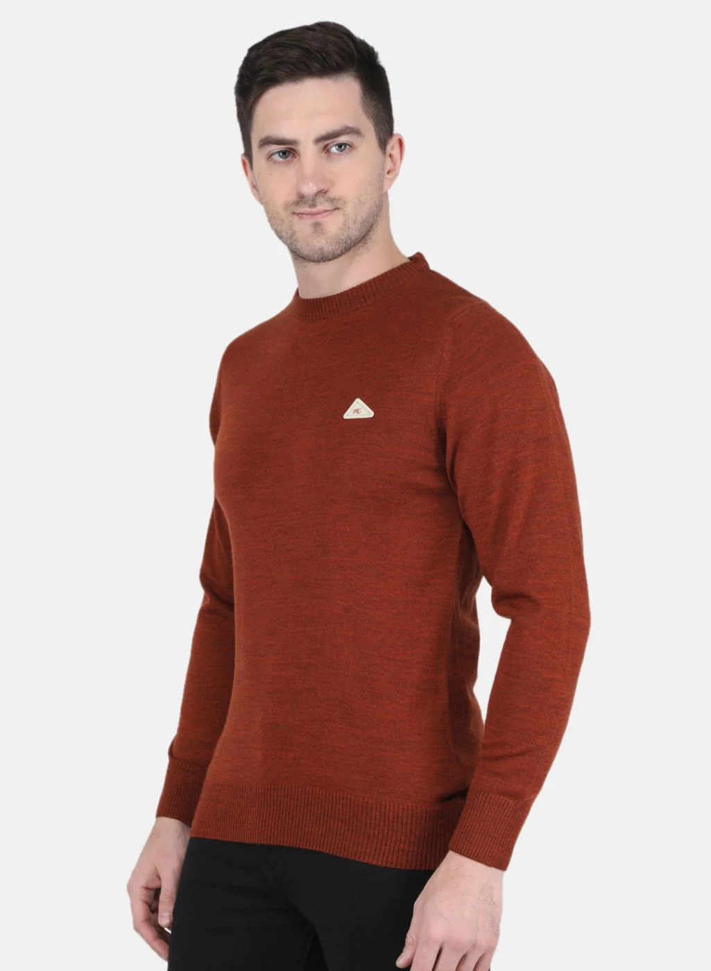 Men Brown Solid Pullover - Image 2