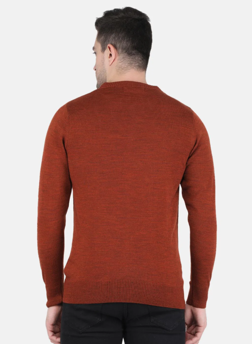 Men Brown Solid Pullover - Image 3