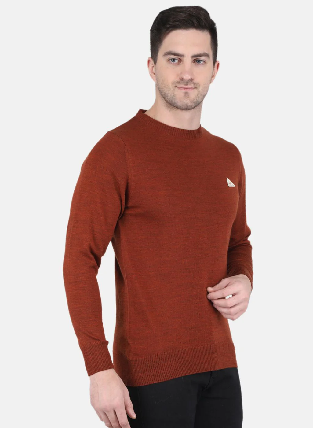 Men Brown Solid Pullover - Image 6