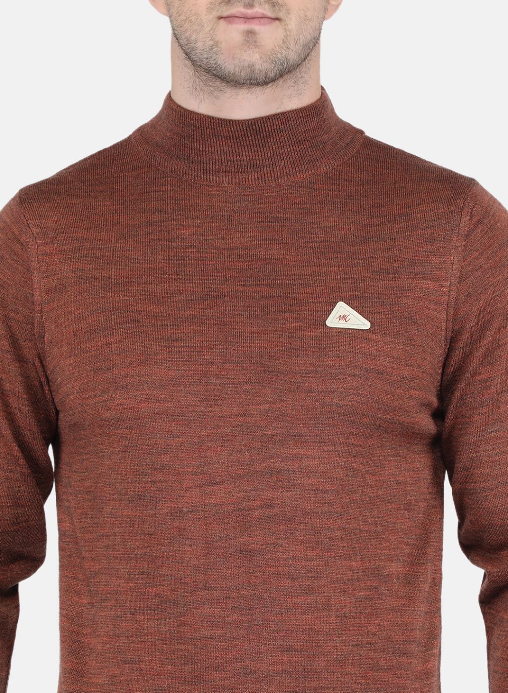 Men Brown Solid Pullover - Image 5