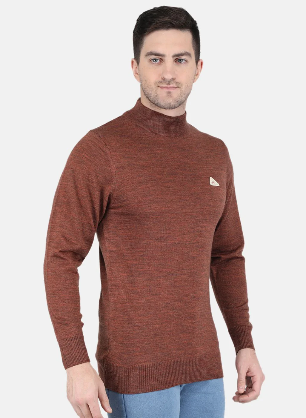 Men Brown Solid Pullover - Image 6