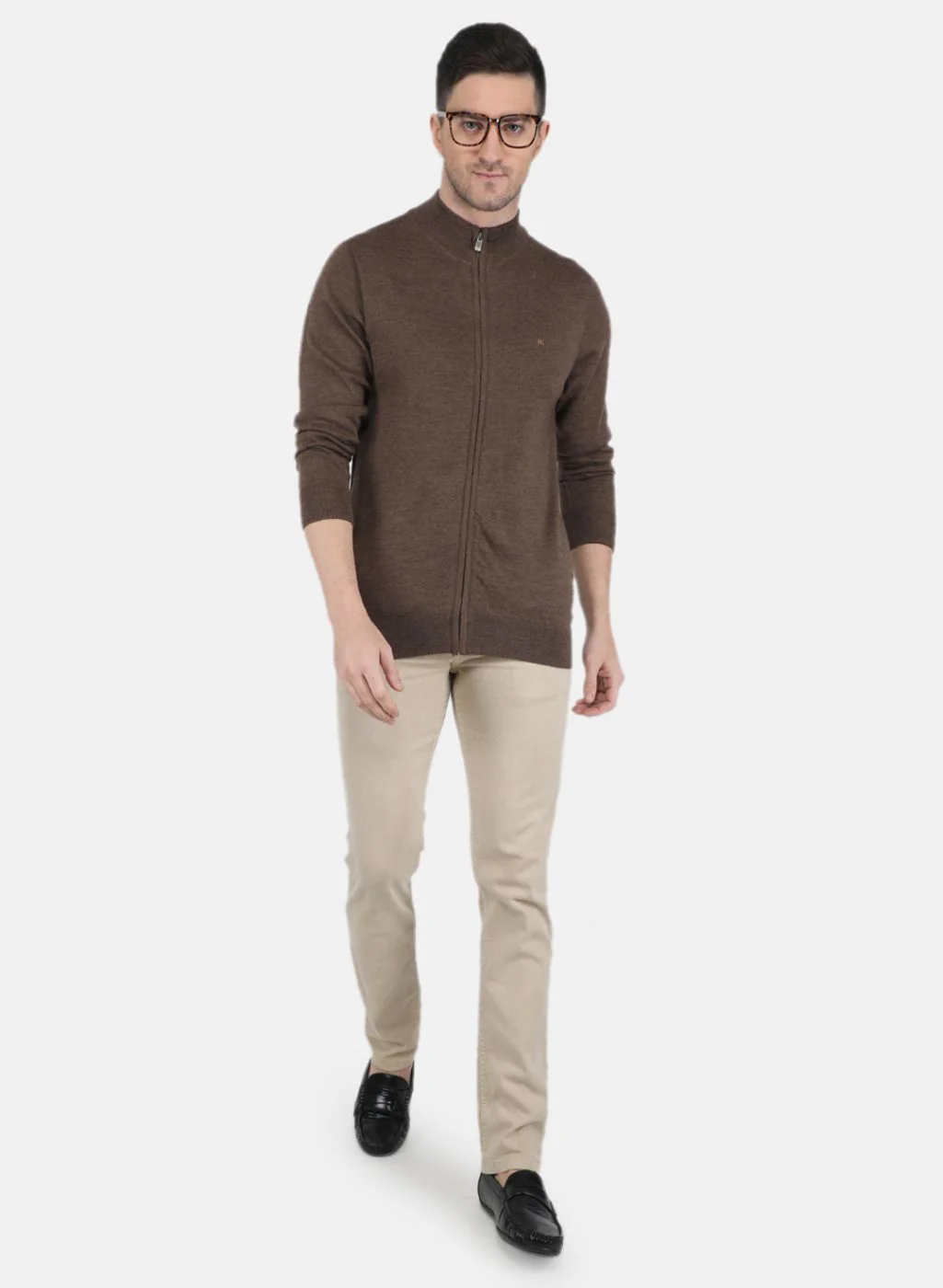 Men Brown Solid Pullover - Image 4