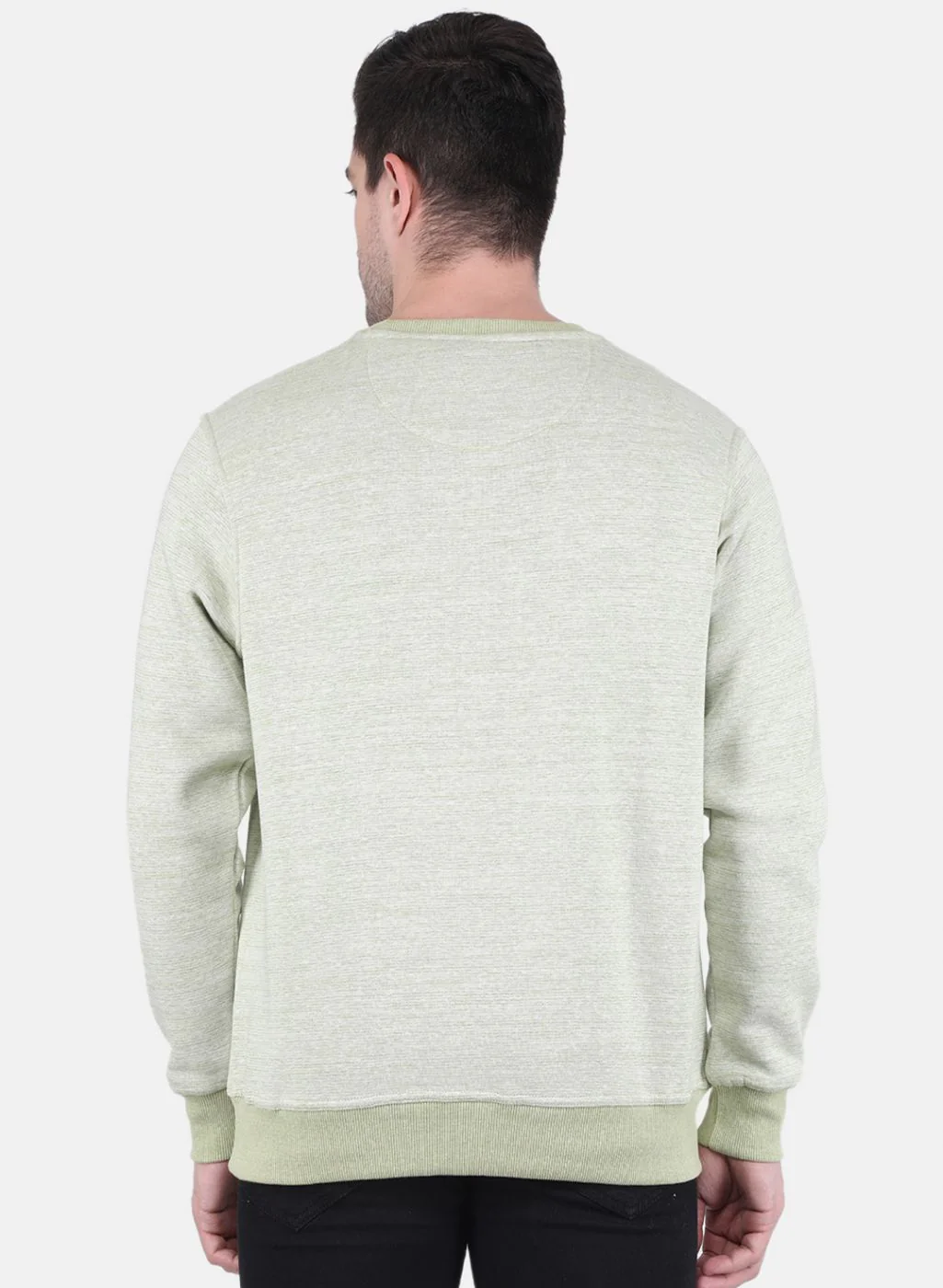 Men Green Jaquard Sweatshirt - Image 3
