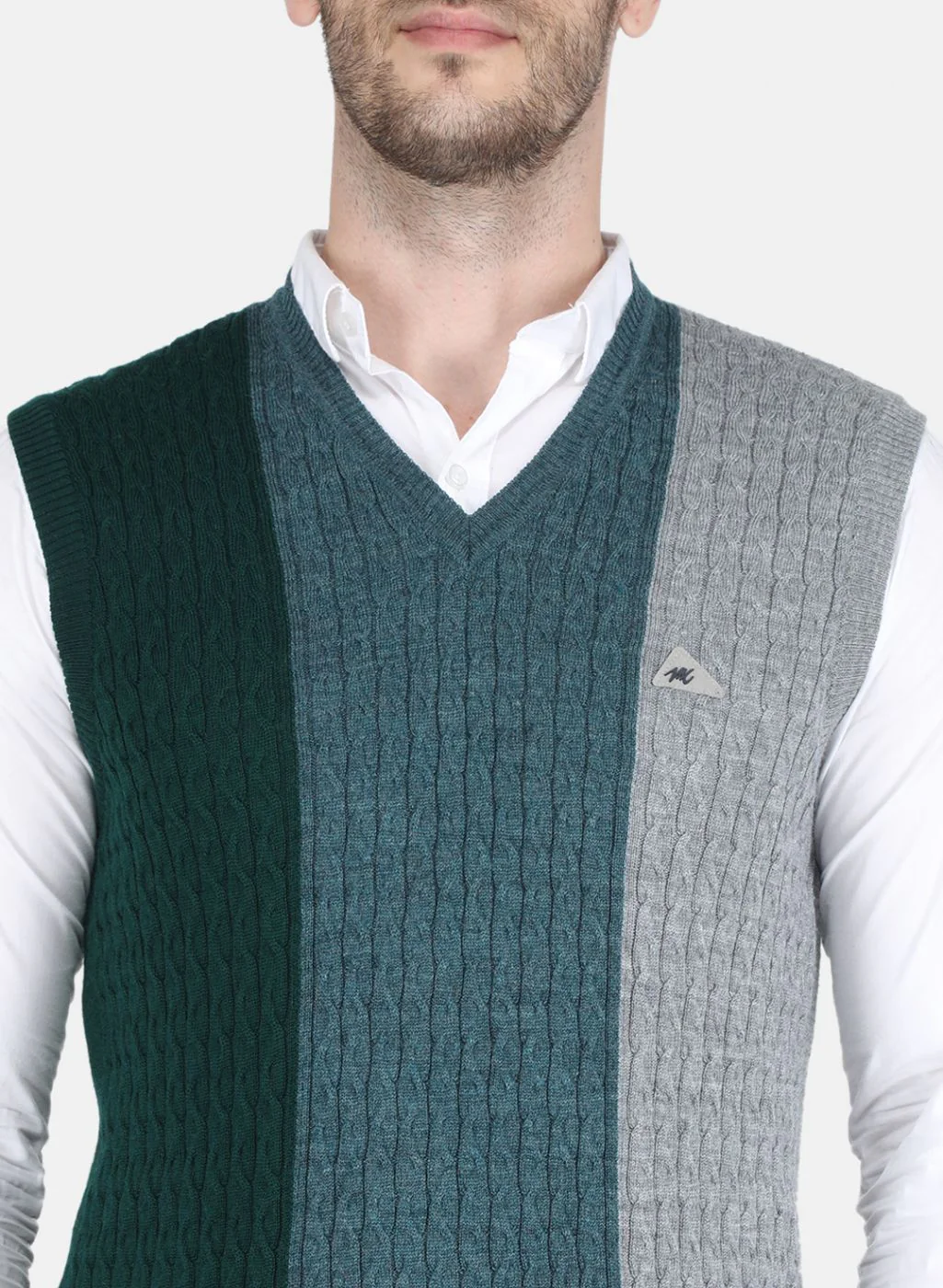 Men Green Printed Sweater - Image 5