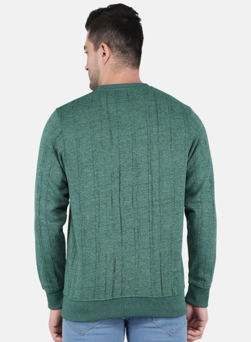 Men Green Printed Sweatshirt - Image 3