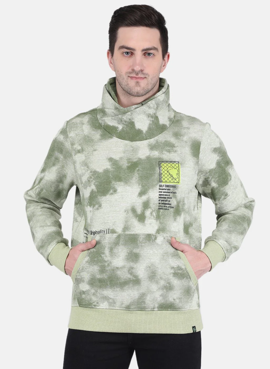 Men Green Printed Sweatshirt