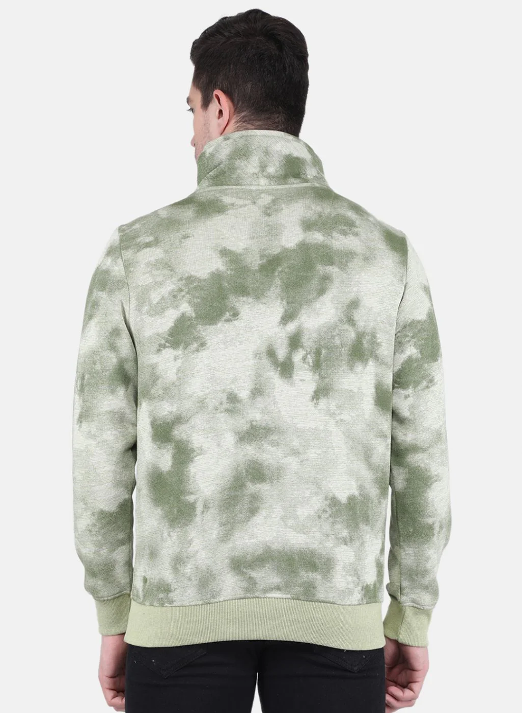 Men Green Printed Sweatshirt - Image 3