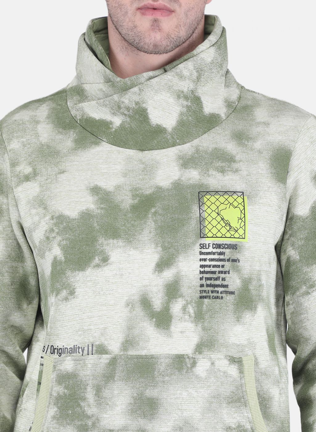 Men Green Printed Sweatshirt - Image 5