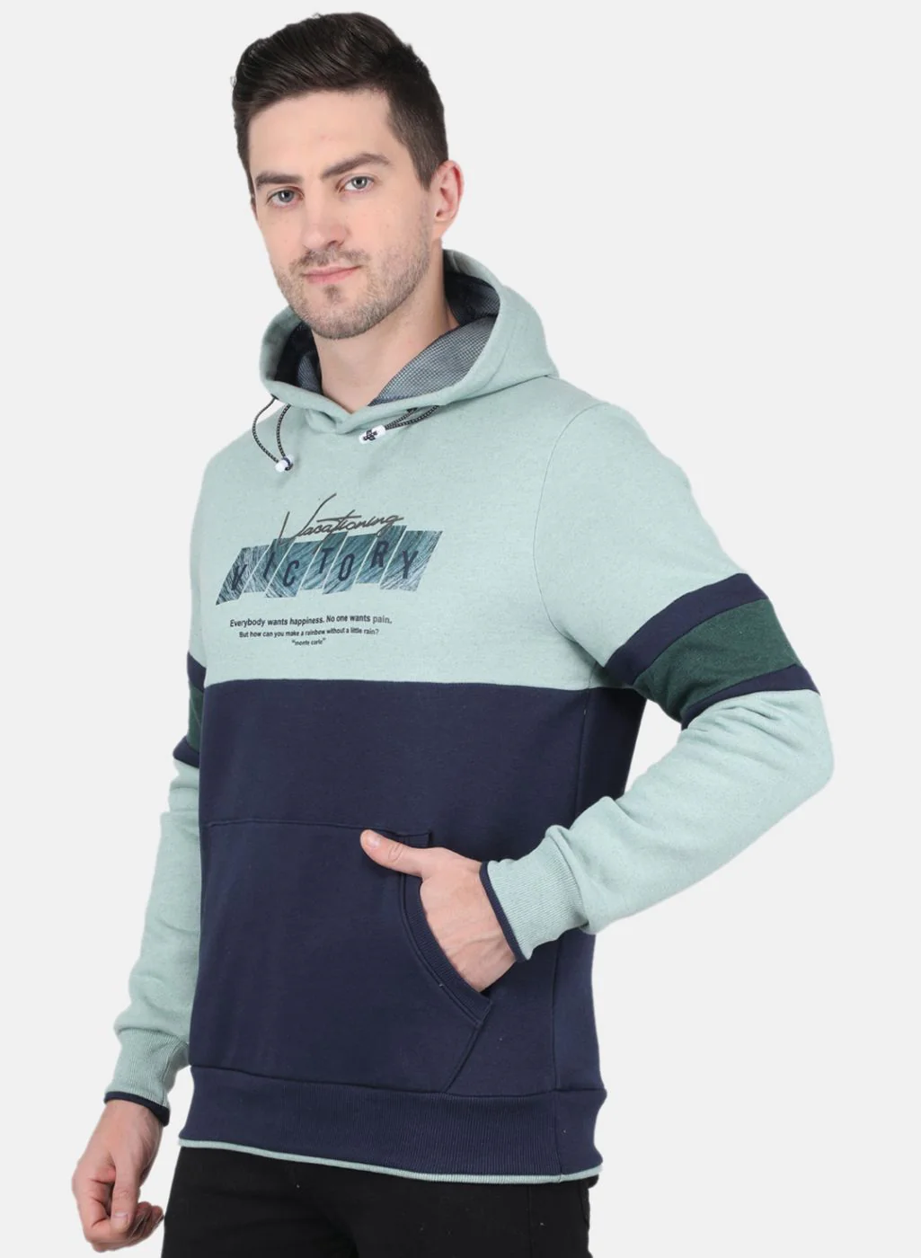 Men Green Printed Sweatshirt - Image 3