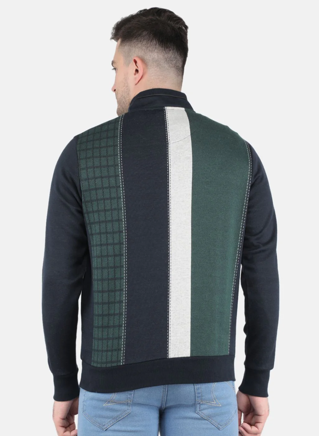 Men Green Printed Sweatshirt - Image 3