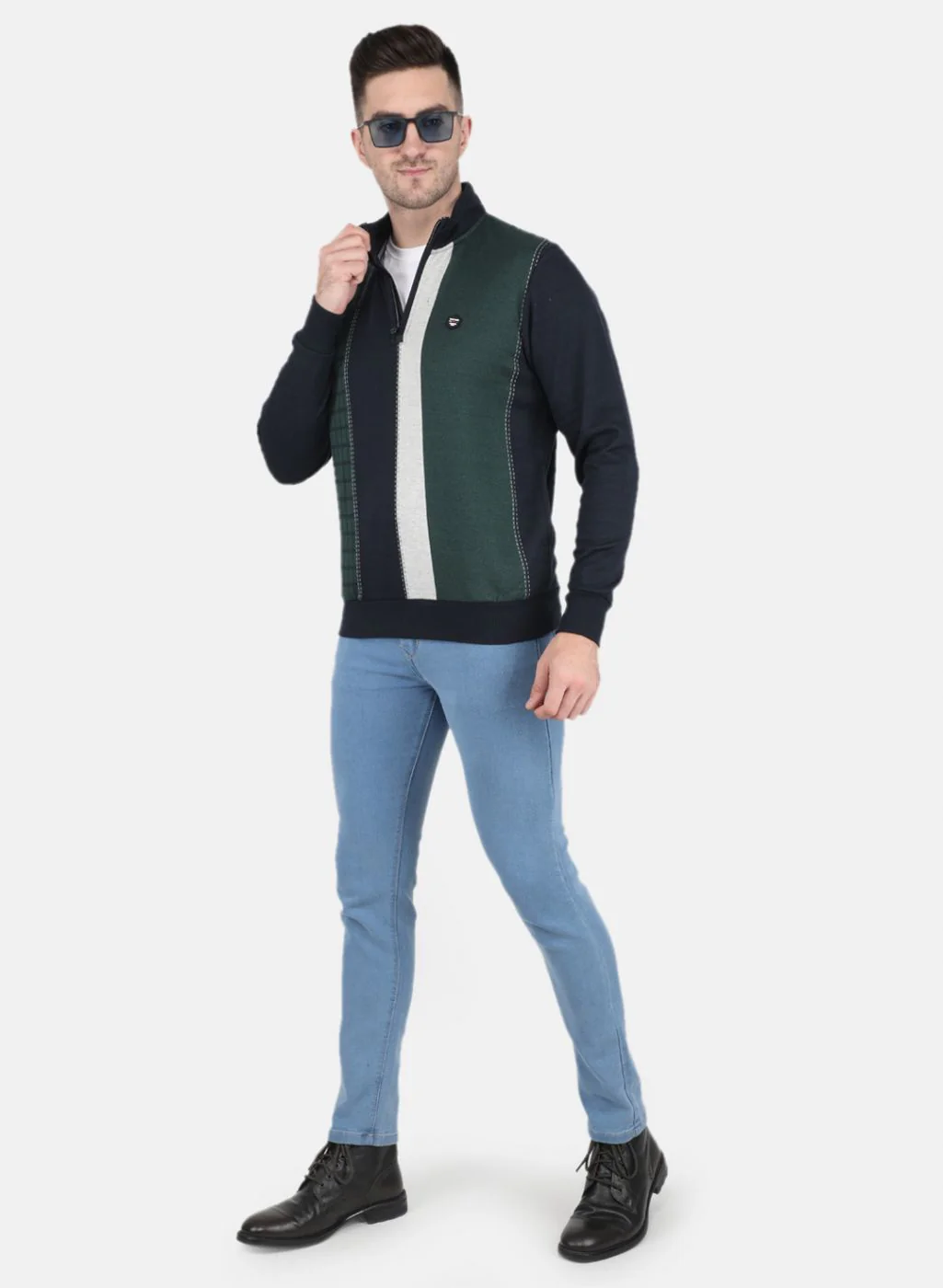 Men Green Printed Sweatshirt - Image 4