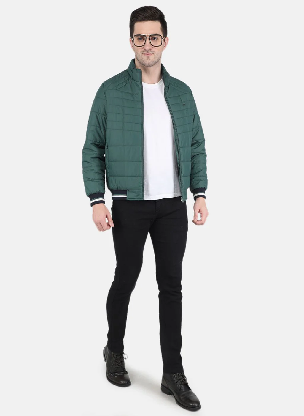 Men Green Solid Jacket - Image 4